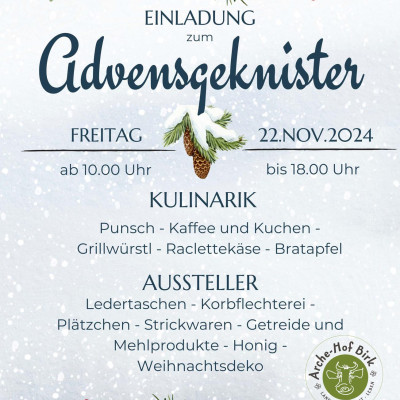 Adventsgeknister auf dem Arche-Hof Birk – Kulinarik und Handwerkskunst in wunderschöner Atmosphäre