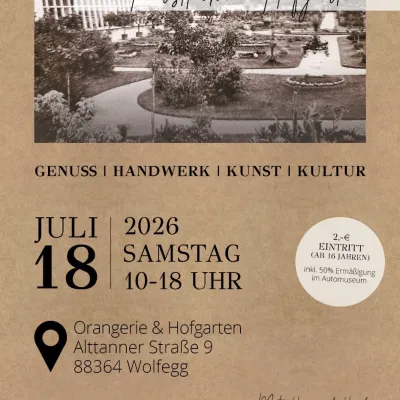 Kunst- und Genusshandwerkermarkt im Hofgarten Wolfegg