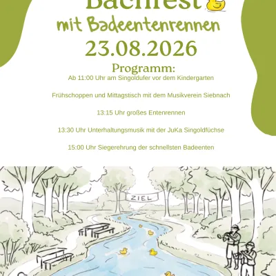 Bachfest mit großem Badeentenrennen in Waal