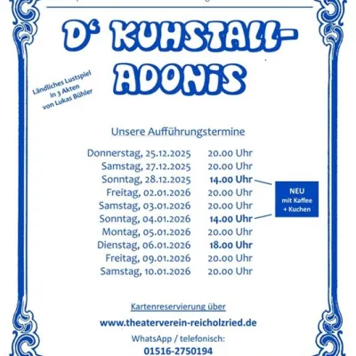 D’ Kuhstall-Adonis im Musik- und Bürgerheim Reicholzried