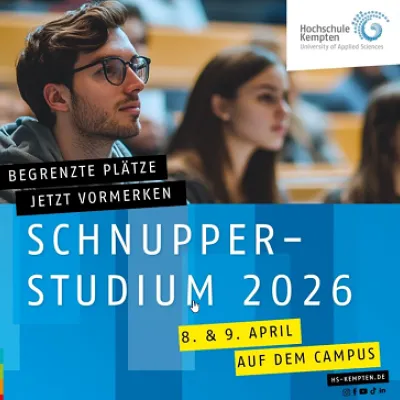 Schnupperstudium an der Hochschule Kempten