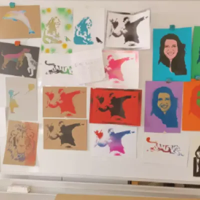 Schablonen-Graffiti in der Kunstfabrik Kempten