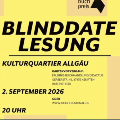 Blinddate-Lesung im Kulturquartier Allgäu