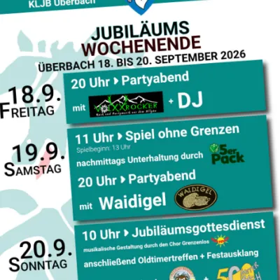 Jubiläumswochenende in Überbach