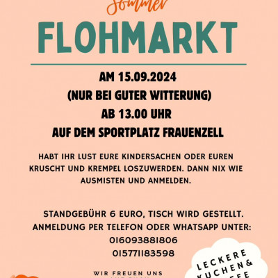 Sommer-Flohmarkt auf dem Sportplatz Frauenzell